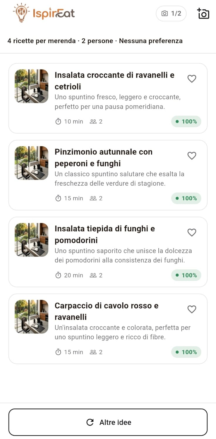 Lista di ricette proposte da IspirEat